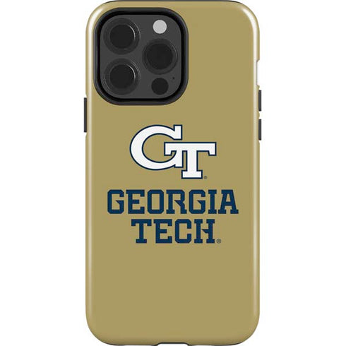 Georgia Institute of Technology Gold LogoType GT iPhone 15 Pro Impact Case